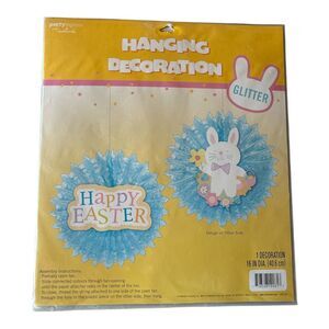 Party Express Hallmark Happy Easter Bunny Rabbit Glitter Hanging Decorations New